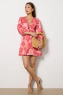 Lila Linen Tie-Front Mini Dress