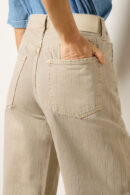 Ayla Cropped Wide-Leg Pinstripe Jeans