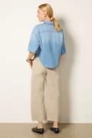 Ayla Cropped Wide-Leg Pinstripe Jeans
