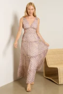 Liana Cascading Tie-Back Maxi Dress