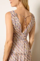 Liana Cascading Tie-Back Maxi Dress